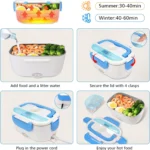 Waterproof Portable Electric Heating Lunch Box(random color) - Image 3