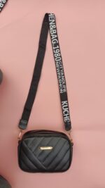 PU Leather Square Shoulder Bag – Black - Image 13