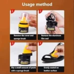 Black Leather Shoe Polish with Sponge - Image 3