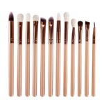 15-Pcs Eye Makeup Brush Set with Travel Pouch - Image 6