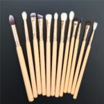 15-Pcs Eye Makeup Brush Set with Travel Pouch - Image 3