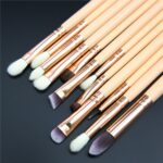 15-Pcs Eye Makeup Brush Set with Travel Pouch - Image 7