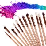 15-Pcs Eye Makeup Brush Set with Travel Pouch - Image 5