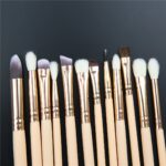 15-Pcs Eye Makeup Brush Set with Travel Pouch - Image 2