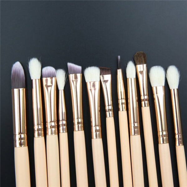 15-Pcs Eye Makeup Brush Set with Travel Pouch