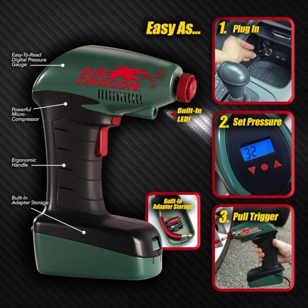 Air Dragon Portable Air Compressor – With Light