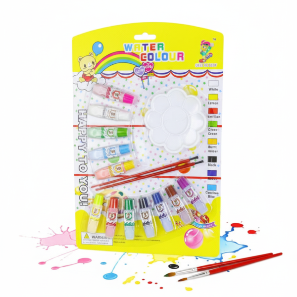Watercolor Painting Set with Brushes & Palette