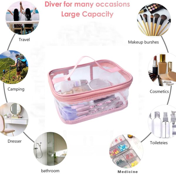 Transparent Makeup Organizer Bag – Pink