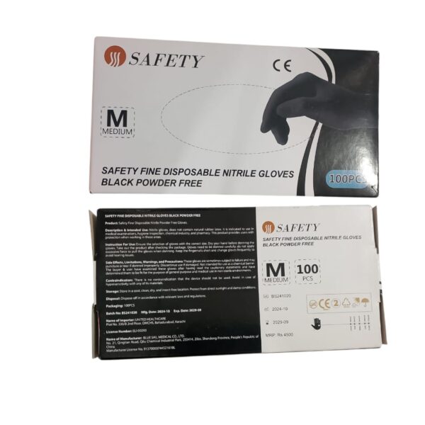 Black Nitrile Gloves – 100 Pcs