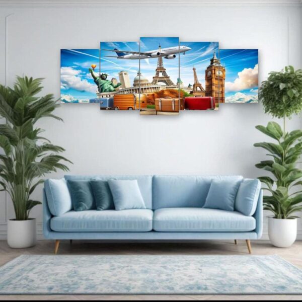 5-Piece World Landmarks Wall Art
