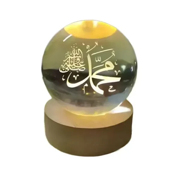 3D Arabic Crystal Night Lamp – Islamic Decor