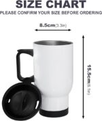 White Glossy Steel Mug 500ml – Stainless Steel Cup - Image 2