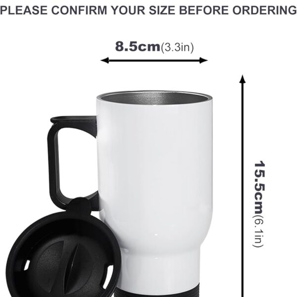 White Glossy Steel Mug 500ml – Stainless Steel Cup